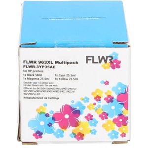 FLWR HP 963XL multipack zwart en kleur (FLWR-3YP35AE) - Inktcartridge - Huismerk (remanufactured)