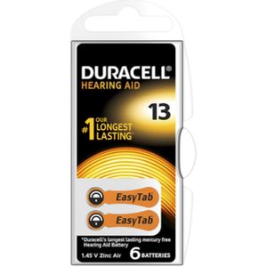 Duracell DA13 hoorapparaat batterij - Oranje