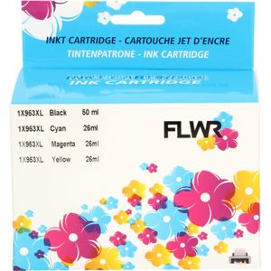 FLWR HP 953XL Multipack zwart en kleur (FLWR-3HZ52AE) - Inktcartridge - Huismerk (compatible)