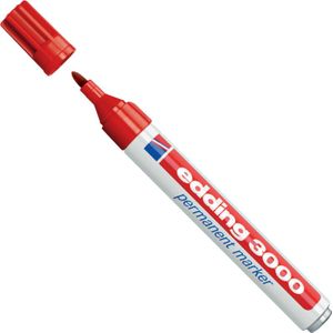 Edding 3000 Permanentmarker rond 1.5-3mm rood (4-3000002) - Markers - Origineel