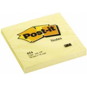3M Post-it 76x76mm geel (Post-it-654) - Schrijfblokken en schriften - Origineel
