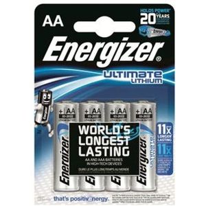 Energizer AA Lithium 4-pack, 3000 mAh  (BENL91-BL4) - AA batterijen - Origineel