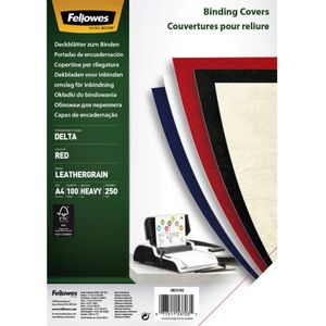 Fellowes Lederlook voorblad A4 100 stuks rood (535216) - Kantoorartikelen - Origineel