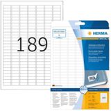 Herma 10001 Premium Verwijderbare Papieretiket 25,4 x 10mm wit (10001) - Stickervellen - Origineel