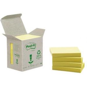 3M Post-it 38x51mm recycled 6-pack geel (Post-it-653-B) - Schrijfblokken en schriften - Origineel