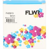 FLWR Dymo 40913 zwart (FLWR-F40913) - Letter tapes - Huismerk (compatible)