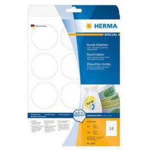 Herma 5067 Verwijderbare papieretiket rond 60mm wit wit (5067) - Stickervellen - Origineel