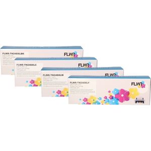 FLWR Brother TN-248XL Toner Bundel  zwart en kleur (FLWR-TN248XL-Bundel) - Toners - Compatible XXL