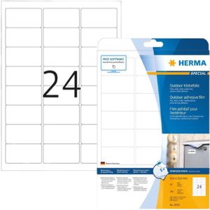 Herma 9532 outdoor etiketten met ronde hoeken 63,5x33,9 mm wit