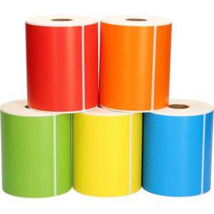 FLWR Zebra verzendetiketten kleurpakket kleur (FLWR-102-150-25-C-MP) - Labels - Huismerk (compatible)