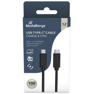 MediaRange USB-C naar USB-C kabel - 100W snellader zwart (MRCS214) - Oplader - Origineel