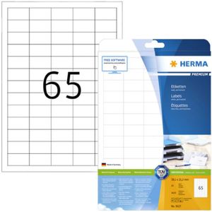 Herma 5027 permanente papieretiket 38,1 x 21,2mm wit (5027) - Stickervellen - Origineel