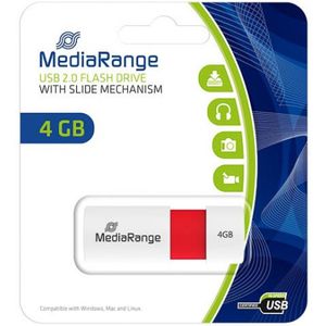 MediaRange USB flash drive 4GB color edition rood (MR970) - USB stick - Origineel