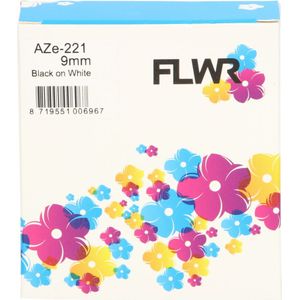 FLWR Brother TZE-221 zwart (FLWR-PT-F221) - Letter tapes - Huismerk (compatible)