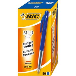 BIC Balpen Clic M10 50-pack blauw (1199190121-50) - Balpennen - Origineel