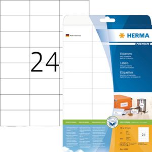 Herma 4390 Permanente Papieretiket 70 x 37mm wit (4390) - Stickervellen - Origineel