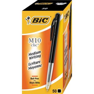 BIC Balpen Clic M10 50-pack zwart (1199190125-50) - Balpennen - Origineel
