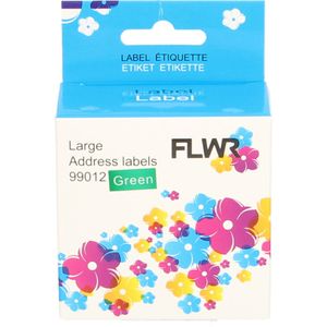 FLWR Dymo 99012 adreslabel groen (FLWR-99012-Green) - Labels - Huismerk (compatible)