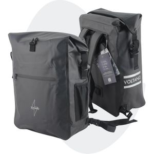 Voltano Luxe Fietstas / Rugtas 28L - Zwart - Enkele Pakaftas - 100% Waterdicht