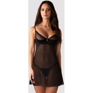 Obsessive - Stelisa Babydoll & String - Zwart
