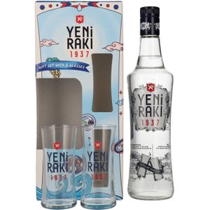 Yeni Raki 45% Vol. 0,7l in geschenkverpakking met 2 Bril