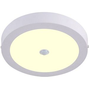 LED Downlight - Facto Dury - PIR Bewegingssensor 360° + Dag en Nacht Sensor - 24W - Warm Wit 2700K - Opbouw - Rond - Mat Wit - OSRAM LEDs