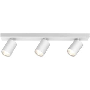 LED Plafondspot - Brinton Betin - GU10 Fitting - 3-lichts - Rond - Mat Wit - Kantelbaar - Aluminium - Philips - CorePro 830 36D - 13.8W - Warm Wit 3000K