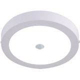 LED Downlight - Facto Dury - PIR Bewegingssensor 360° + Dag en Nacht Sensor - 22W - Helder/Koud Wit 5700K - Opbouw - Rond - Mat Wit - OSRAM LEDs