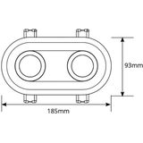 LED Spot Set - Pragmi Zano Pro - Dimbaar - Inbouw Ovaal Dubbel - Mat Wit - GU10 Fitting - 6W - Helder/Koud Wit 6400K