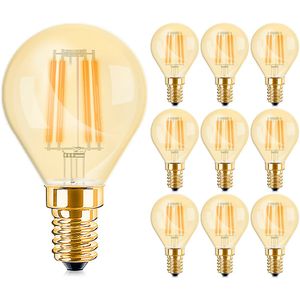 Brinton - LED Lamp E14 Kogel Filament - Amber 4W 360lm - 822 Zeer Warm Wit 2200K