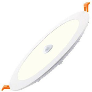 LED Downlight Slim - Facto Dury - PIR Bewegingssensor 360° + Dag en Nacht Sensor - 20W - Natuurlijk Wit 4000K - Inbouw - Rond - Mat Wit - OSRAM LEDs