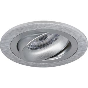 Spot Armatuur GU10 - Inbouwspot - Pragmi Alpin Pro - Rond - Zilver - Aluminium - Kantelbaar - Ø92mm