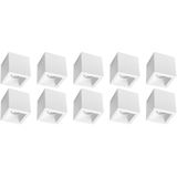 Opbouwspot 10 Pack - Pragmi Cliron Pro - GU10 Fitting - Opbouw Vierkant - Mat Wit - Aluminium - Verdiept - Ø90mm