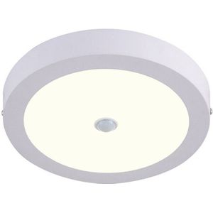 LED Downlight - Facto Dury - PIR Bewegingssensor 360° + Dag en Nacht Sensor - 22W - Natuurlijk Wit 4000K - Opbouw - Rond - Mat Wit - OSRAM LEDs