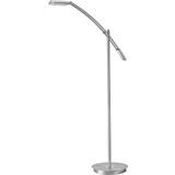 LED Vloerlamp - Trion Veroni - 12W - Warm Wit 3000K - Dimbaar - Rechthoek - Mat Nikkel - Aluminium