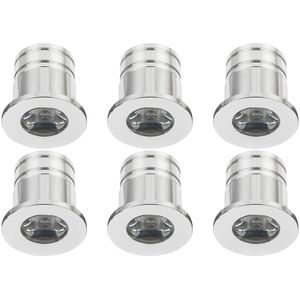 LED Veranda Spot Verlichting 6 Pack - Velvalux - 3W - Warm Wit 3000K - Inbouw - Rond - Mat Zilver - Aluminium - Ø31mm