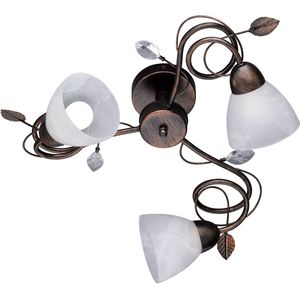 LED Plafondlamp - Plafondverlichting - Trion Trada - E14 Fitting - 3-lichts - Rond - Antiek Roestkleur - Aluminium