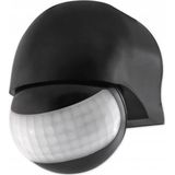 Bewegingssensor - Prixa Brewy - Mat Zwart - Spatwaterdicht IP44 - Verstelbaar - 180° Zichthoek - Opbouw