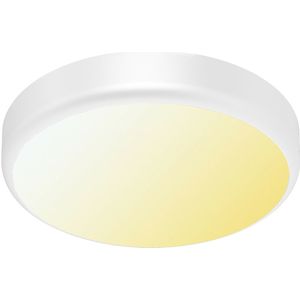 LED Plafondlamp met Sensor + Dag en Nacht Sensor - Brinton Gruna - 20W 2000lm - Aanpasbare Lichtkleur CCT - IP54 - Opbouw - Rond - Wit