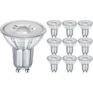 Voordeelpak LED Spot - GU10 PAR16 - 10 Pack - Velvalux - Dimbaar - 6W 480lm 38D - 860 Helder/Koud Wit 6000K | Vervangt 68W