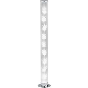 LED Tafellamp - Trion Ricardo - 4W - Warm Wit 3000K - RGBW - Dimbaar - Afstandsbediening - Rond - Mat Chroom - Aluminium