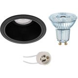 Voordeelset: LED Spot Set - LEDVANCE Parathom PAR16 940 36D - Pragmi Minko Pro - GU10 Fitting - Dimbaar - Inbouw Rond - Mat Zwart - 4.5W - Natuurlijk Wit 4000K - Verdiept - Ø90mm