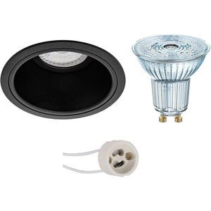 Voordeelset: LED Spot Set - LEDVANCE Parathom PAR16 940 36D - Pragmi Minko Pro - GU10 Fitting - Dimbaar - Inbouw Rond - Mat Zwart - 4.5W - Natuurlijk Wit 4000K - Verdiept - Ø90mm