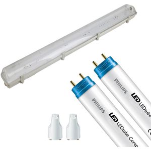 LED TL Armatuur met T8 Buis - Aigi Hari - 120cm Dubbel - Philips - CorePro LEDtube EM 840 - 29W - Natuurlijk Wit 4000K | Vervangt 72W