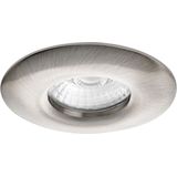 Spot Armatuur GU10 - Inbouwspot - Pragmi Luno Pro - Waterdicht IP65 - Rond - Nikkel - Aluminium - Ø82mm