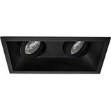 LED Spot Set - Pragmi Zano Pro - Dimbaar - Inbouw Rechthoek Dubbel - Mat Zwart - GU10 Fitting - 6W - Helder/Koud Wit 6400K - Kantelbaar - 185x93mm