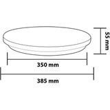 LED Plafondlamp - Elotra - Opbouw Rond 36W - Helder/Koud Wit 6400K - Mat Wit Aluminium - Ø350mm