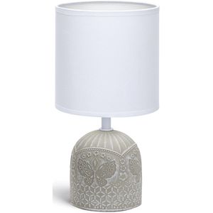 LED Tafellamp - Tafelverlichting - Aigi Cruni - E14 Fitting - Rond - Mat Grijs - Keramiek