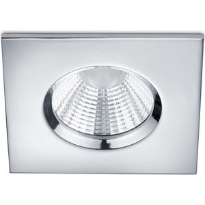 LED Spot - Inbouwspot - Trion Zagrona - 5W - Waterdicht IP65 - Dimbaar - Warm Wit 3000K - Glans Chroom - Aluminium - Vierkant