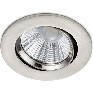 LED Spot - Inbouwspot - Trion Paniro - Rond 5W - Dimbaar - Warm Wit 3000K - Mat Nikkel - Aluminium - Ø80mm